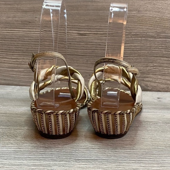 Vintage Bologna & Figli strappy twisted metallic chain designed sandals size 7 - Picture 4 of 12